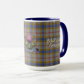 Balfour Clan Abzeichen & Tartan Tasse (VorderseiteRechts)