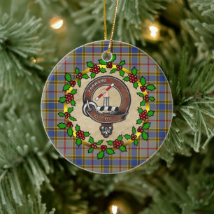 Balfour-Clan-Abzeichen und Tartan personalisiertes Keramik Ornament