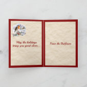 Balfour Stag & Robin Tartan Personalisiert Feiertagskarte (Innenseite)