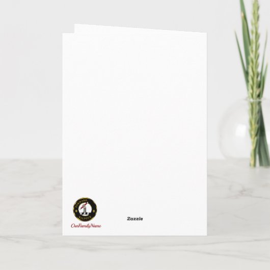 Balfour Wappen & Tartan w/Robin Personalisiert Karte (Rückseite)