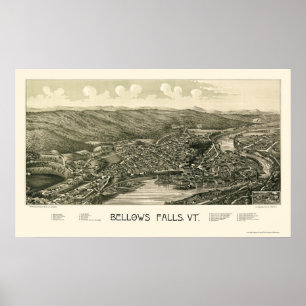 Balg-Fälle, panoramische Karte VT - 1880 Poster