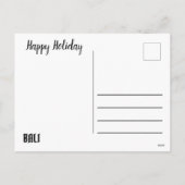 BALI AWAITS US FEIERTAGSPOSTKARTE (Rückseite)