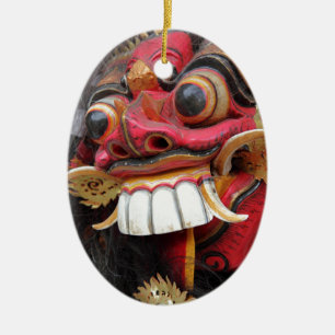 Bali Barong Maske Keramik Ornament