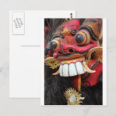 Bali Barong Maske Postkarte (Vorne/Hinten)