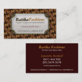 Bali Batika Fashion Modern Design Business Cards Visitenkarte (Vorne/Hinten)
