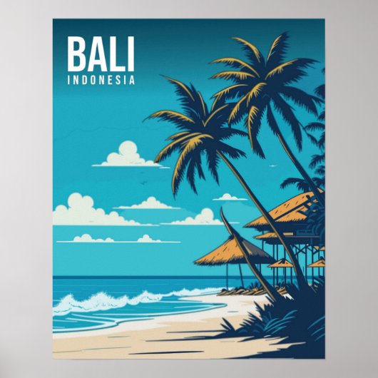 Bali Beach Illustration Poster (Vorne)