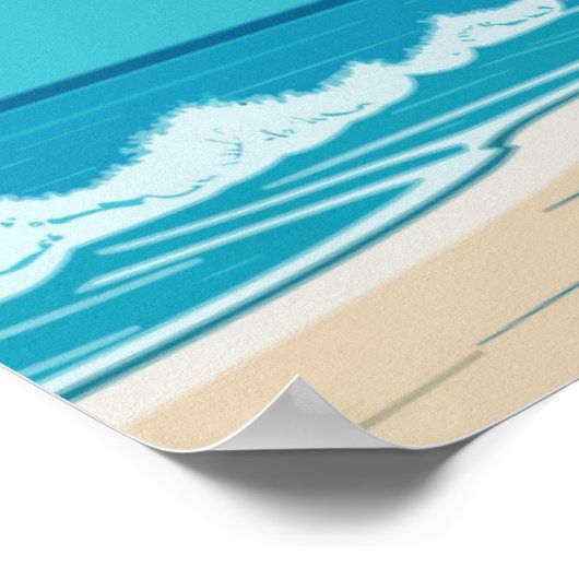 Bali Beach Illustration Poster (Ecke)
