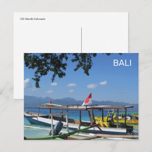 Bali Beach Indonesien Postkarte (Vorne/Hinten)