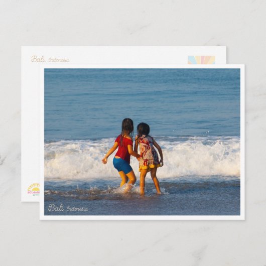 Bali Beach Kids Playing – Postcard Feiertagspostkarte (Vorne/Hinten)