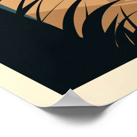 Bali Beach Sunset Vintag Poster (Ecke)