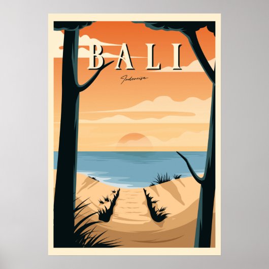 Bali Beach Sunset Vintag Poster (Vorne)