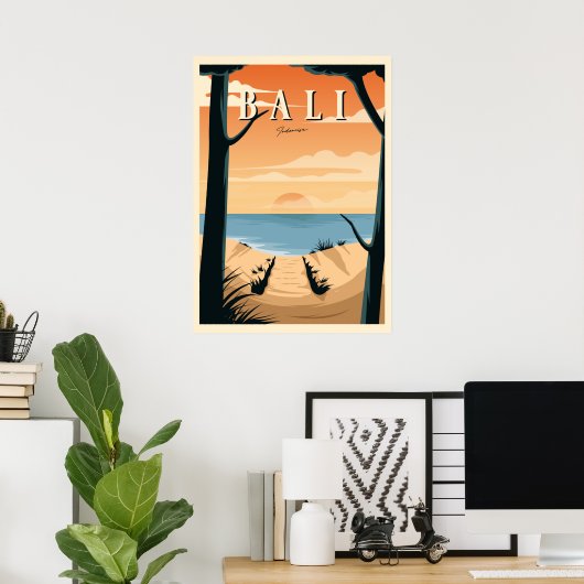 Bali Beach Sunset Vintag Poster (Heimbüro)