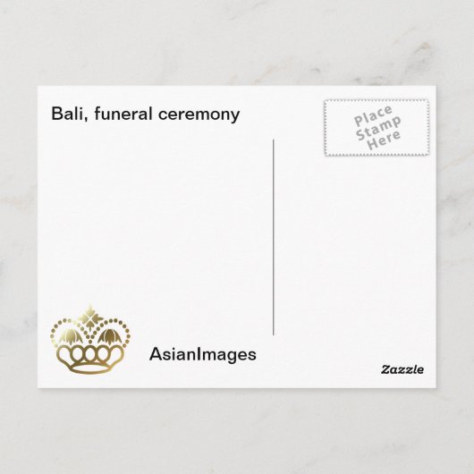 Bali, Beerdigungszeremonie in Bali Postkarte (Rückseite)