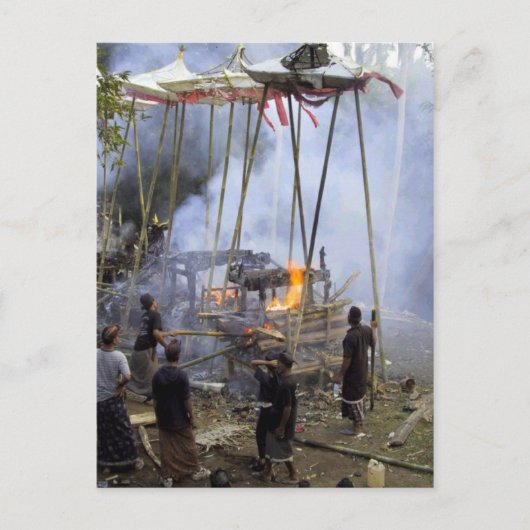 Bali, Beerdigungszeremonie in Bali Postkarte (Vorderseite)