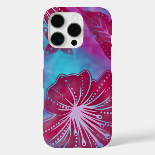 Bali Blume Batik Tropical Hawaiian Magenta Pink Case-Mate iPhone Hülle (Rückseite)