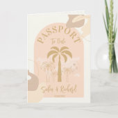 Bali Boho Wedding Reisepass - Weltkarte Einladung (Vorderseite)