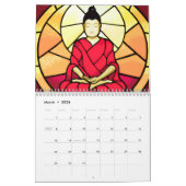 Bali Buddha Fleckglas Kalender (Mär 2026)