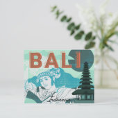 Bali Dancer Green Tone Holiday Postcard Postkarte (Stehend Vorderseite)