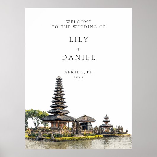 Bali Destination Wedding Welcome Sign Poster (Vorne)