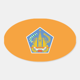 Bali Flag, Indonesien Ovaler Aufkleber