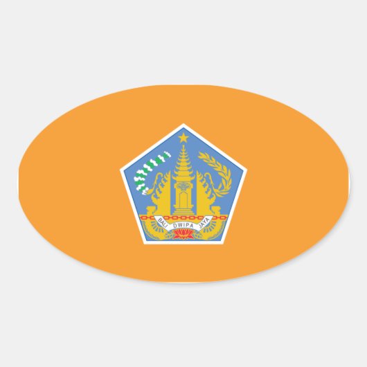Bali Flag, Indonesien Ovaler Aufkleber (Vorderseite)