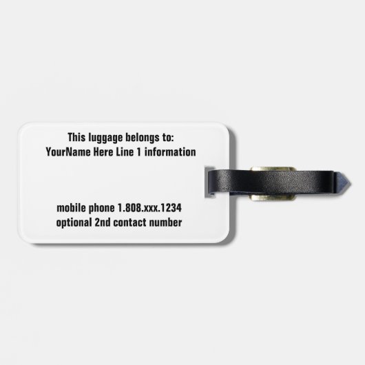 Bali Gepäckanhänger (Rückseite horizontal)