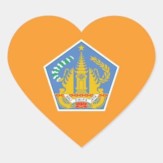 Bali-Herz-Flagge, Indonesien Herz-Aufkleber (Vorderseite)