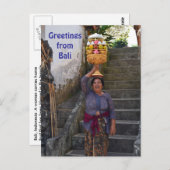 Bali Hindu Frau mit Obst Postkarte (Vorne/Hinten)