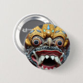 Bali Hindu Maske Button (Vorne & Hinten)
