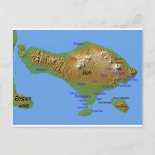 Bali Holliday Map Postkarte