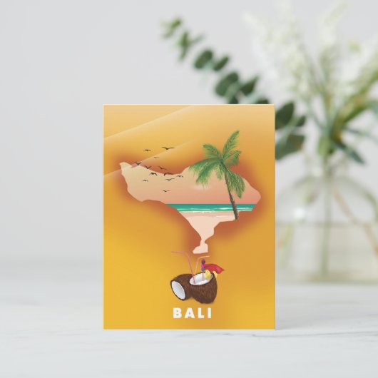 Bali illustrierte Karte (Stehend Vorderseite)