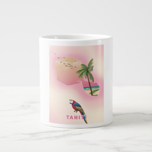 Bali illustrierte Karte Jumbo-Tasse (Vorderseite)
