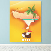 Bali illustrierte Karte Leinwanddruck (Insitu (Holzboden))