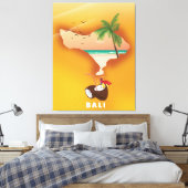 Bali illustrierte Karte Leinwanddruck (Insitu (Schlafzimmer))