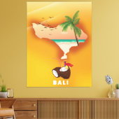 Bali illustrierte Karte Leinwanddruck (Insitu (Wohnzimmer))