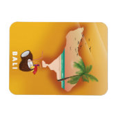 Bali illustrierte Karte Magnet (Horizontal)