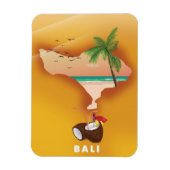 Bali illustrierte Karte Magnet (Vertikal)