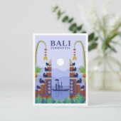 Bali Indonesia Art Travel Illustration Postkarte (Stehend Vorderseite)