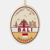 Bali Indonesia City Skyline Emblem Keramik Ornament (Rechts)