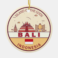 Bali Indonesia City Skyline Emblem