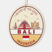 Bali Indonesia City Skyline Emblem Keramik Ornament (Links)