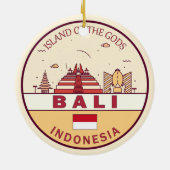 Bali Indonesia City Skyline Emblem Keramik Ornament (Hinten)
