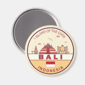 Bali Indonesia City Skyline Emblem Magnet (Vorderseite/Rückseite)