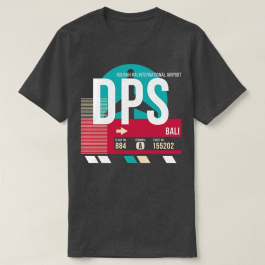 Bali Indonesia DPS Airport Code Gepäckanhänger E T-Shirt (Design vorne)