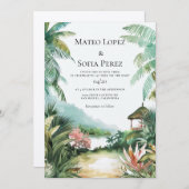 Bali Indonesia Hochzeit in Urlaubsort Einladung (Vorne/Hinten)