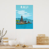 Bali Indonesia Illustration Travel Poster (Küche)