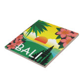Bali Indonesia Illustration Vintager Stil Fliese (Seite)