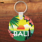 Bali Indonesia memento Vintage Reisestil Schlüsselanhänger (Vorderseite)