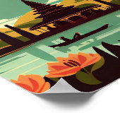 Bali Indonesia Minimalistisch Vintag Art Poster (Ecke)