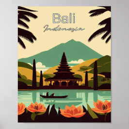 Bali Indonesia Minimalistisch Vintag Art Poster